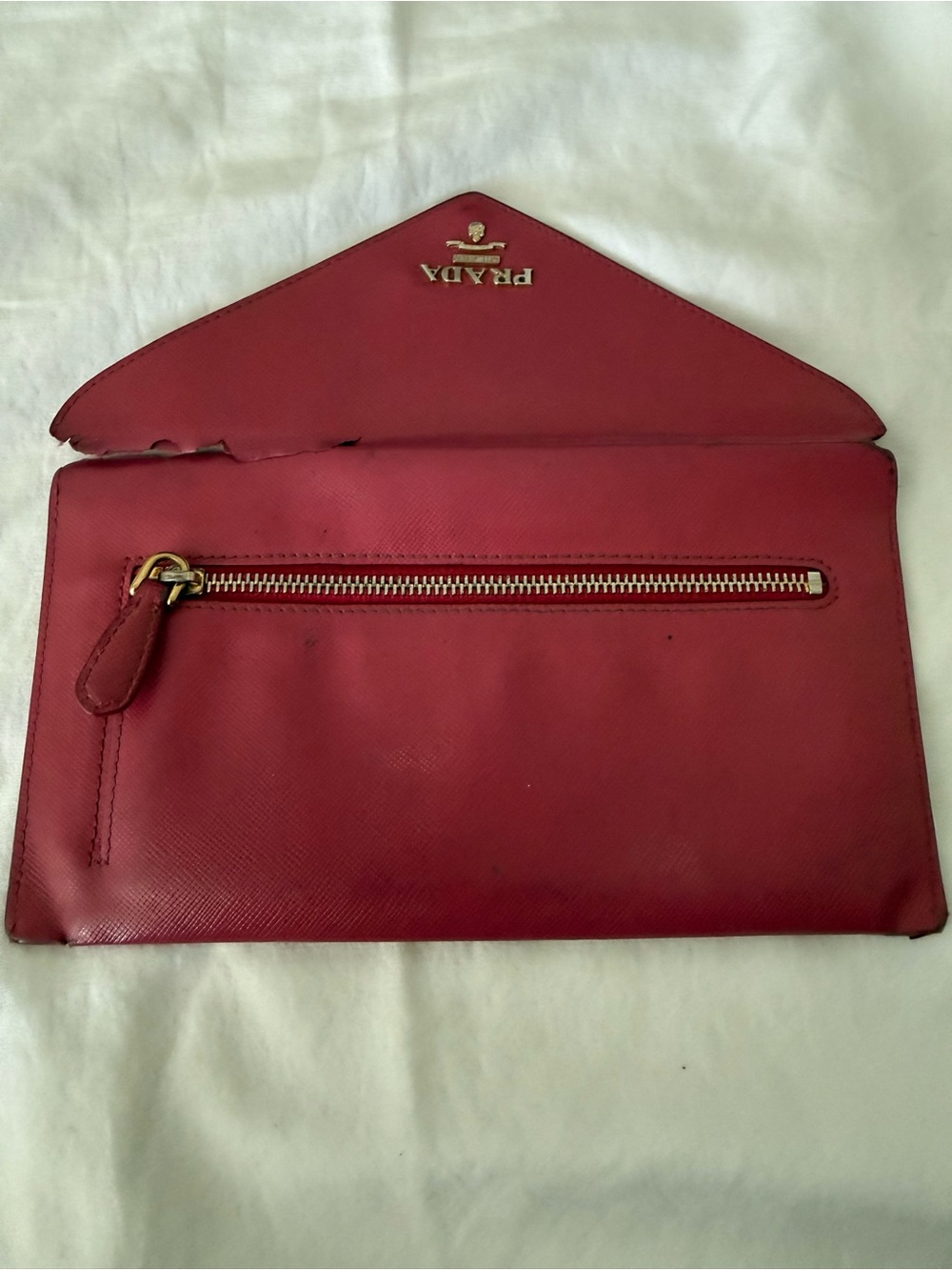 Prada pink Leather Envelope wallet
